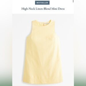 Abercrombie High-Neck Linen Blend Mini Dress